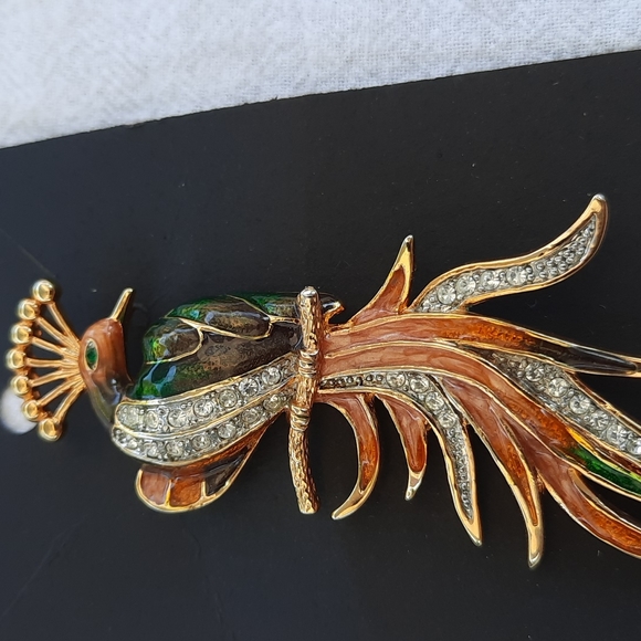 Exquisite Vintage Peacock Brooch - Picture 2 of 3